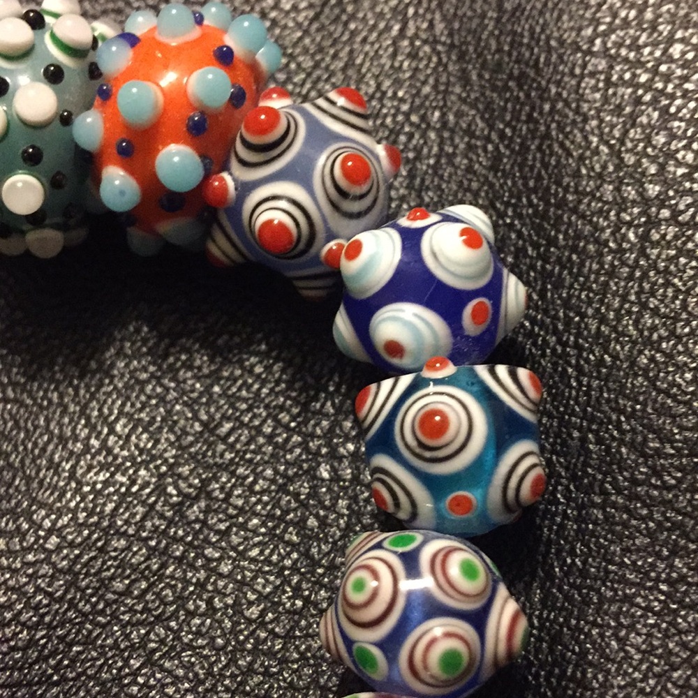 Beautiful Glass Lamp work Beads Bracelet 💕UNIQUE!💕 - Picture 3 of 8